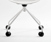 Fortona 4 Star Swivel Base on Castors. White Powder Coat. **To suit 460mm seat height **